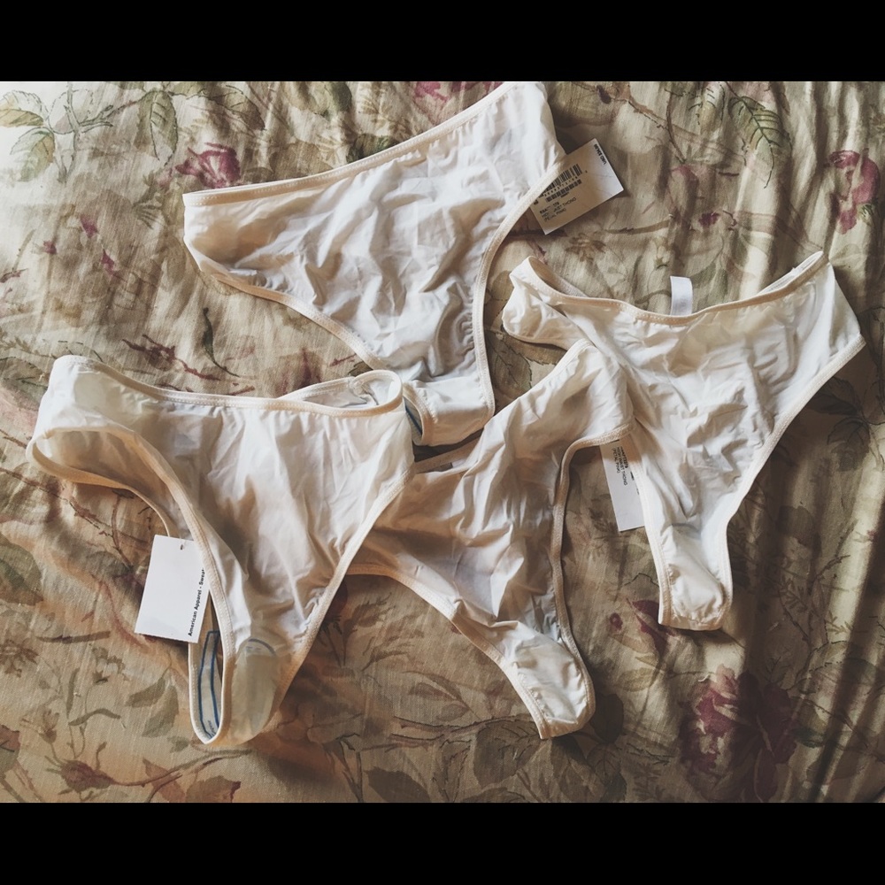 Lot of 4: American Apparel high waist thong NWT